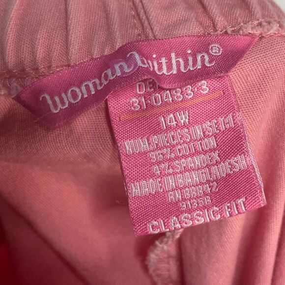 5 for $25🔥Woman Within Pink Elastic Waist Shorts 14W - Picture 3 of 4
